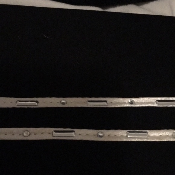 Fifth Sunday Exclusive Vintage Black Velvet Clutch white stripe & silver stripe - Picture 3 of 8